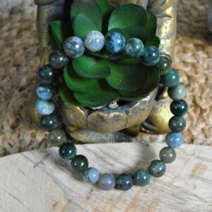 Agate mousse bracelet- concentration, paix, nature