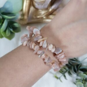 Pierre de lune rose Bracelet – fertilité, calme