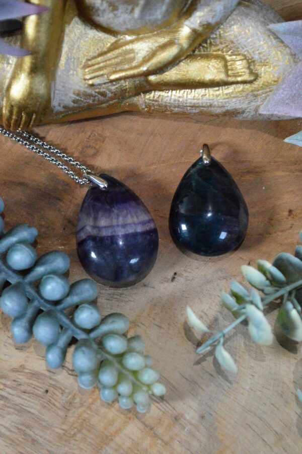 pendentif goutte fluorite