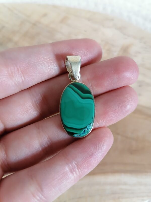 malachite pendentif argent lithothérapie douleurs émotions