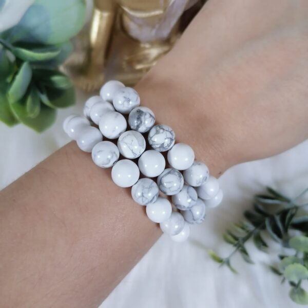 bracelet howlite calme apaisement intuition ouverture d'esprit lithothérapie