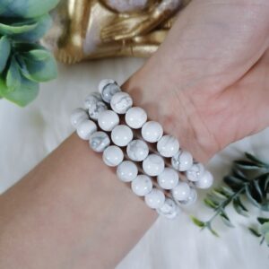 Bracelet Howlite – calme, apaisement, intuition